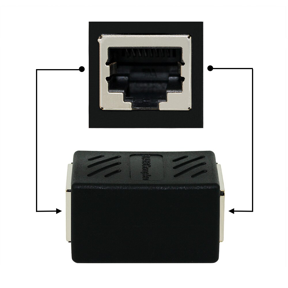 RJ45 Femmina A Femmina Porta di Rete LAN Ethernet divisore Connettore Testa di Trasferimento RJ45 Adattatore Accoppiatore gatto5 gatto6 Sockt