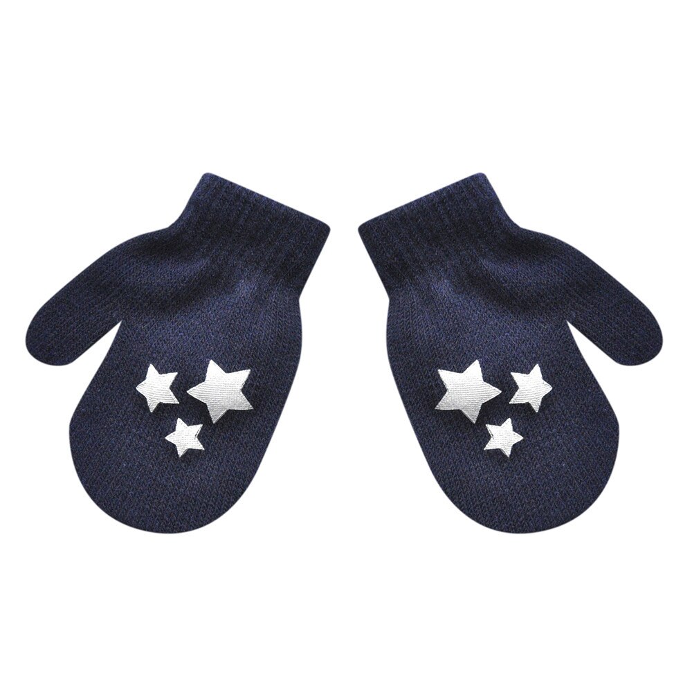 Kinder Handschuhe MUQGEW Baumwolle Kleinkind Baby Infant Baby Nette Stern Drucken Heißer Mädchen Jungen Von Winter Warme Handschuhe kinder handschuhe: Navy Blau