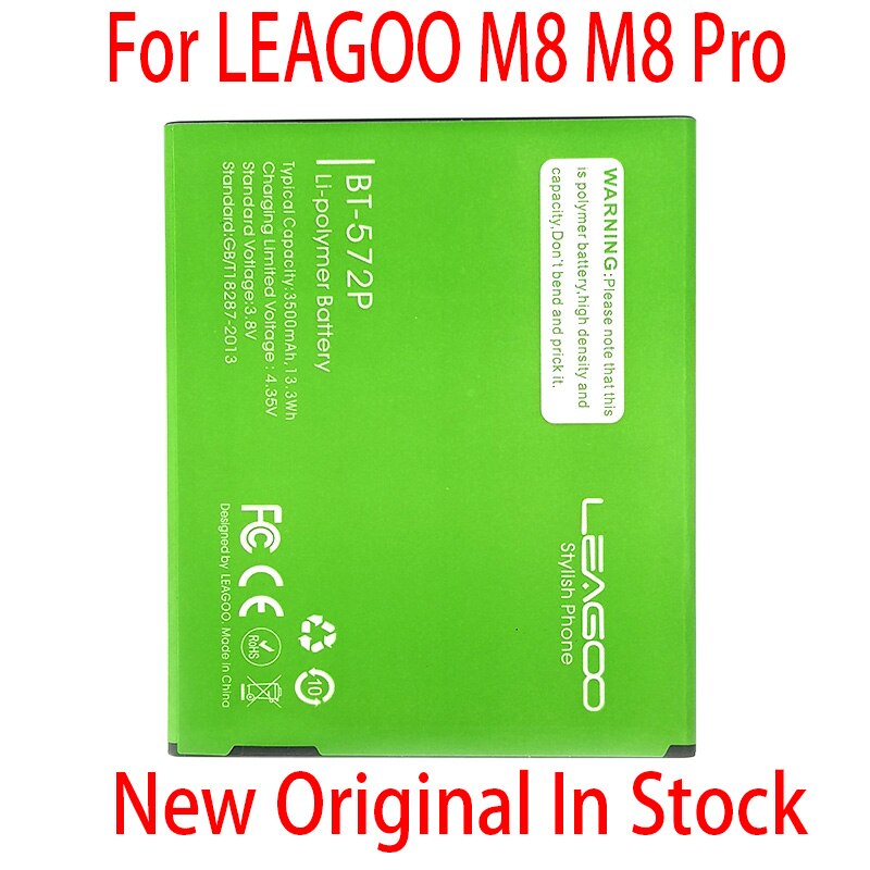 100% Originele BT-572P 3500 Mah Batterij Voor Leagoo M8 / M8 Pro Mobiele Telefoon Productie Batterij + thuis Levering