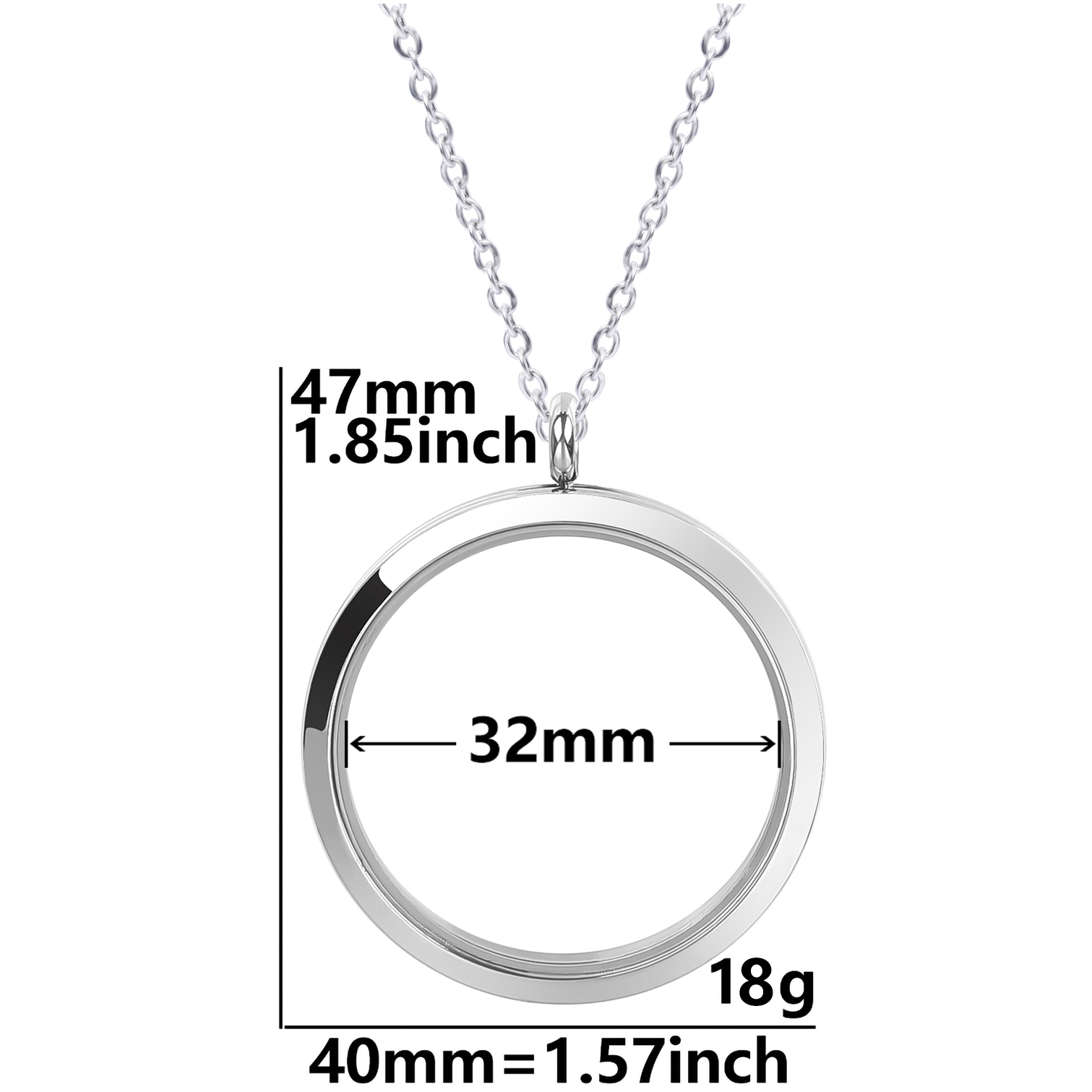 Screw Locket 100% Stainless Steel Necklaces For Women/Men Jewelry Floating Lockets Pendant Chain On The Neck Collar Hombre: Light Yellow Gold Color