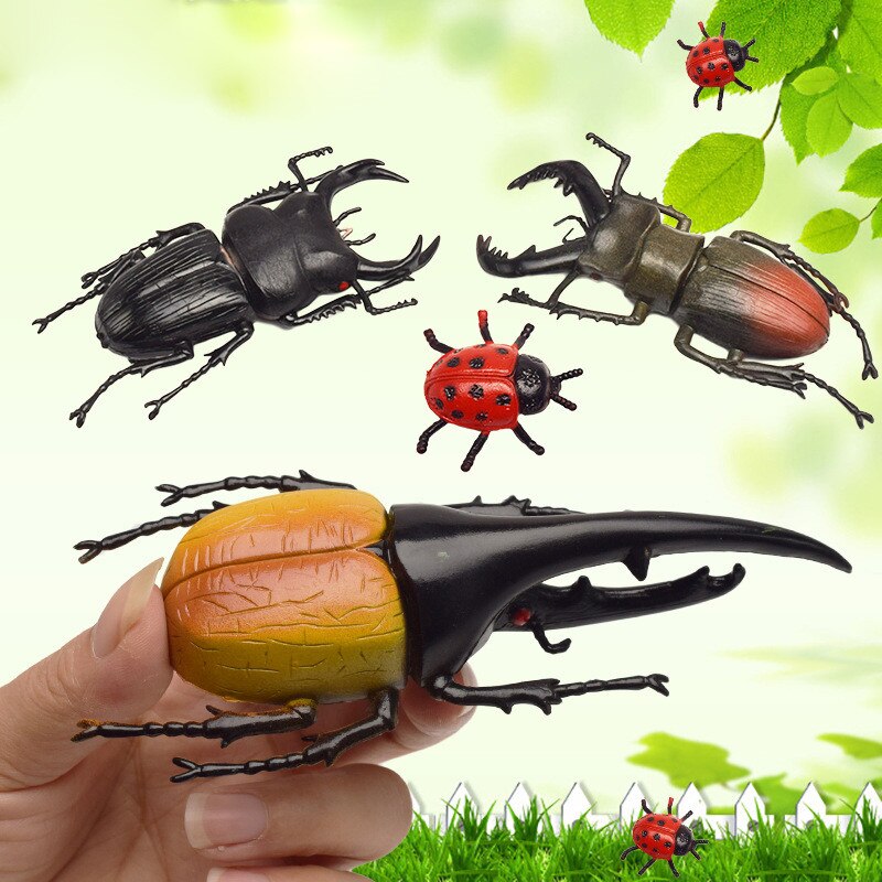 5pcs 5.5/13cm Simulation Beetle Toys Special Lifelike Model Simulation Insect Toy Nursery Teaching Aids Joke Toys Gold Beetle
