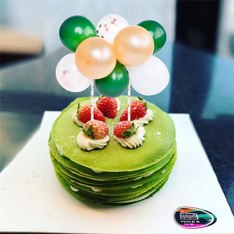 Balloons Cake Topper Cloud Shape Confetti Balloon Cake Topper With Paper Straw for Birthday Baby Shower Wedding Party Decoration