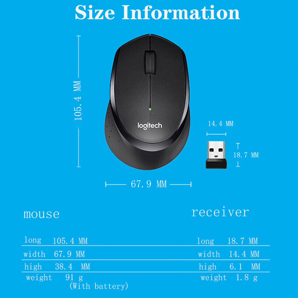 New original logitech mouse  m330 2,4g 1000 dpi wireless mouse, silent office computer mouse with usb nano receiver, uses aa batteries