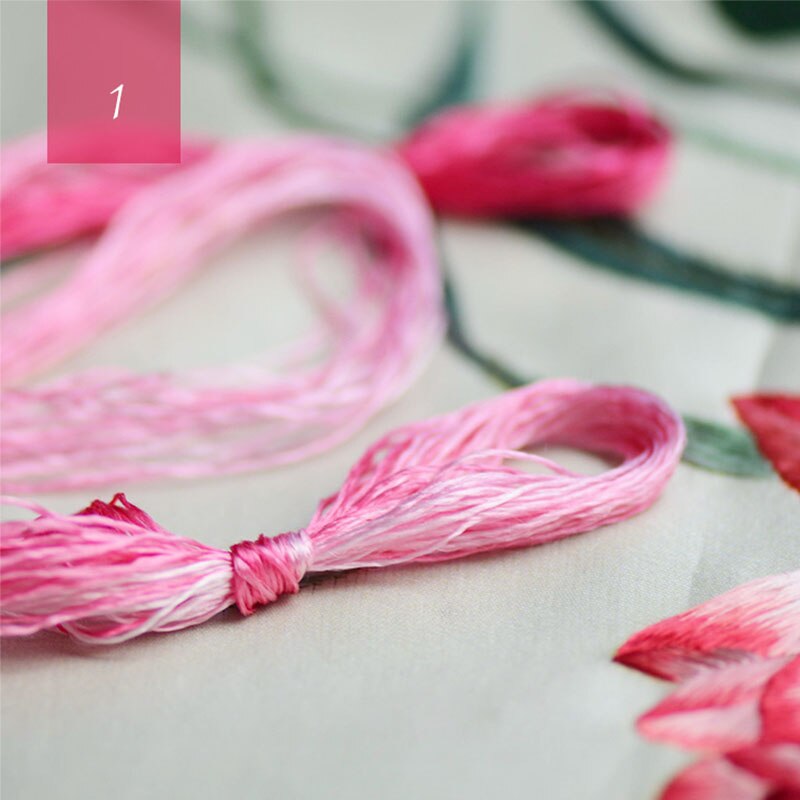 gradient 100% silk embroidery Suzhou embroidery thread silk hand embroidery 14 colors 20meters/ pcs: 1