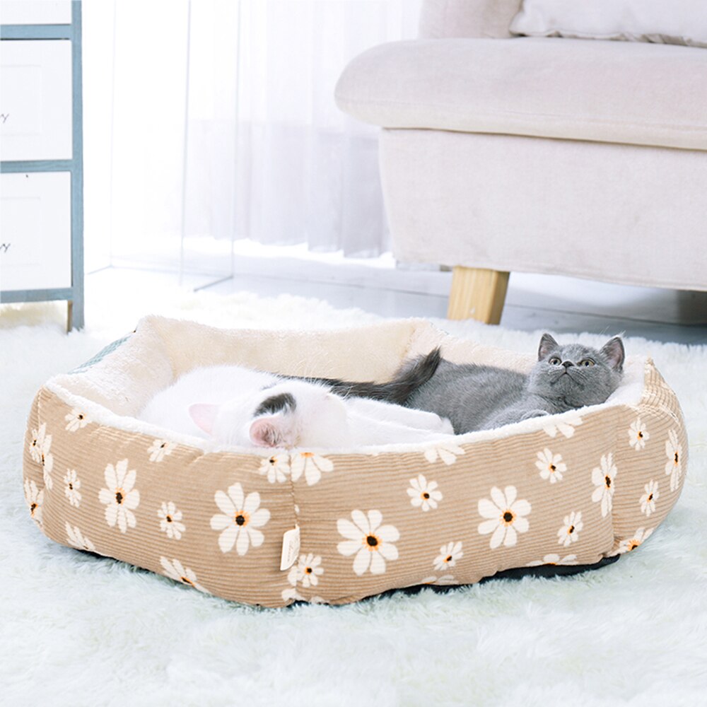 Hexagon Cat Bed Dog Pet Beds For Medium Small Pillow Dog Bed Warming Kennel Washable Pet Floppy House: yellow / 60 x15cm