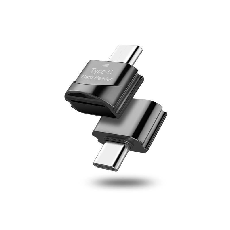 Micro SD to Type C Card Reader OTG USB Type-C Adapter Phone External Memory TF SD Card Adapter for Laptop Samsung Xiaomi: black