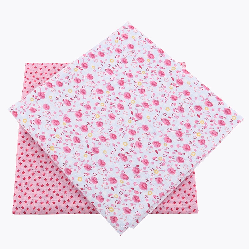 Nanchuang 7 stks/partij Roze Dunne Katoenen Stof Lage Dichtheid Patchwork Doek Voor DIY Handgemaakte Naaien Tissue Handwerken Patroon 50x50cm