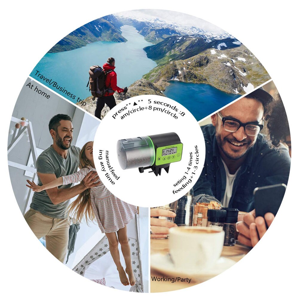 Automatic Fish Feeder Electric Auto Fish Feeder Aquarium Food Dispenser TUE88