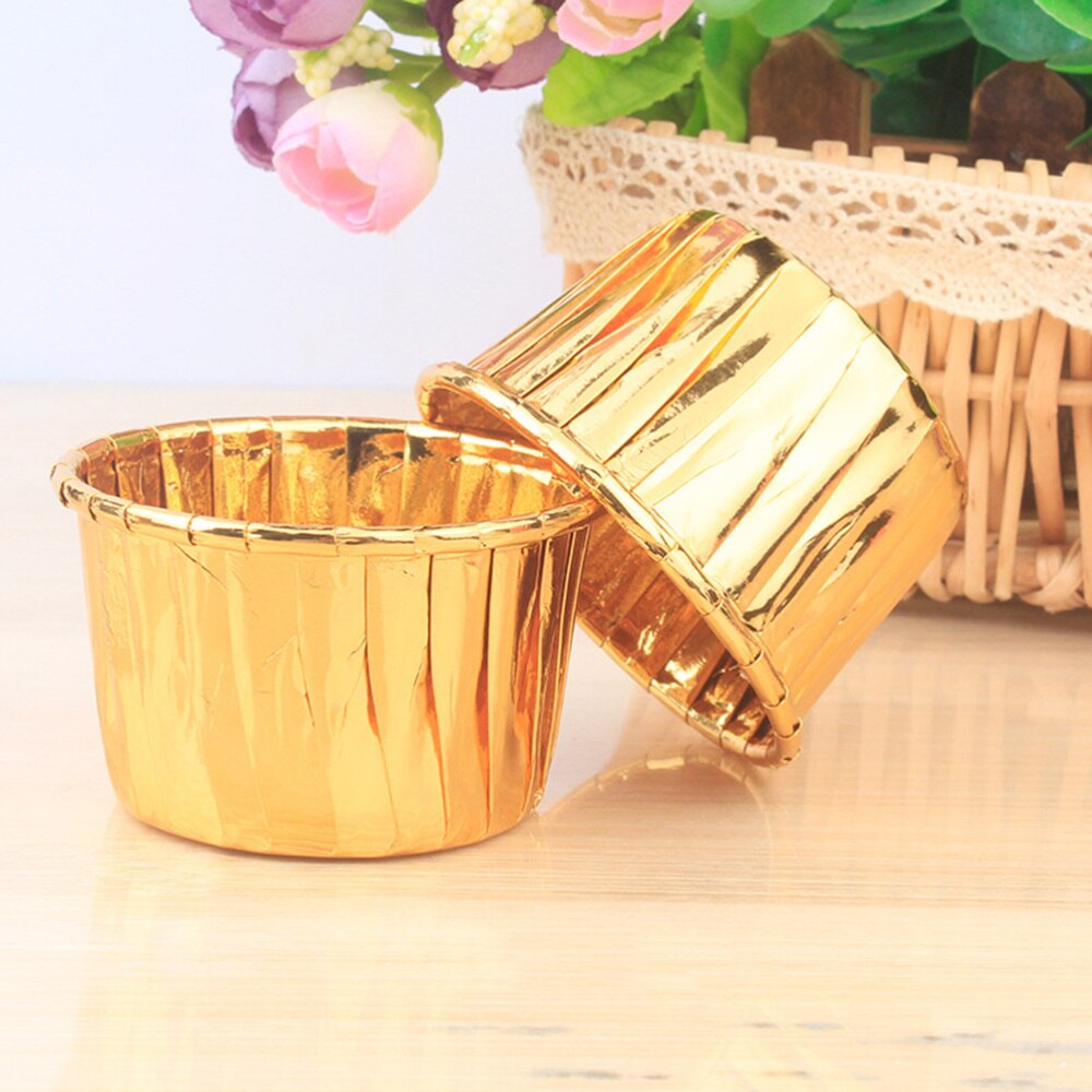 100 stuks cakevormpjes hittebestendig gekruld papier wegwerp cupcakevormpjes feestbenodigdheden muffinvormpje voor het bakken van bruiloften