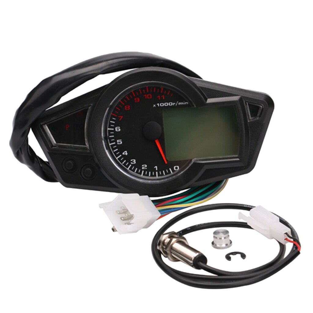 MPH/KMH 11000 rpm LCD Digital Tachometer Tachometer Kilometerzähler für 2/4 Zylinder Motorräder