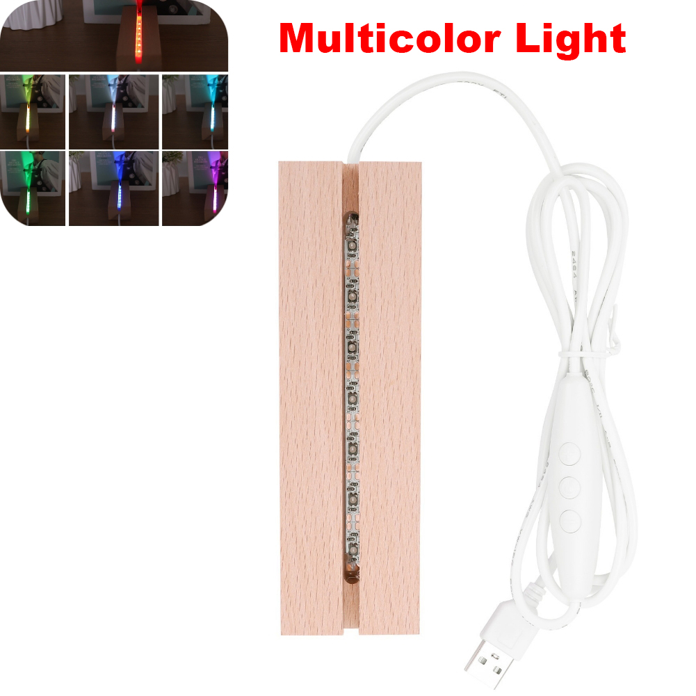Rechteckiger LED-Sockel aus massivem Holz, leuchtende Basis für Harz, Buchstaben, Lampe, Glas, Harz, Kunst, Holz, Licht, Anzeige-Basis, Heimdekoration: Braun / 2G11