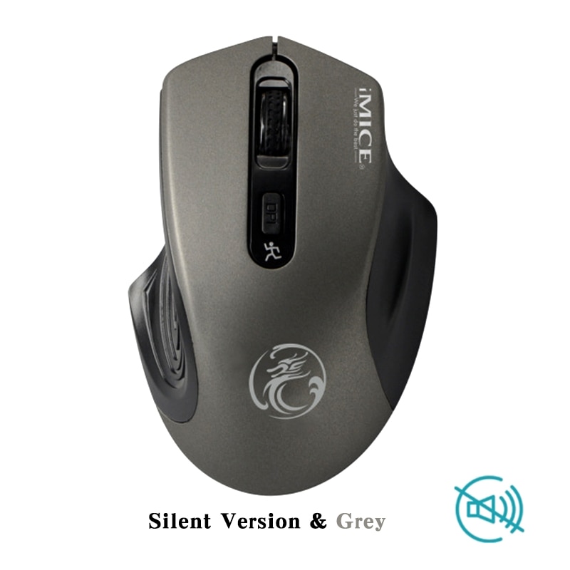 iMice Silent USB Wireless Mouse 2000DPI USB 3.0 Receiver Optical Computer Mouse 2.4GHz Ergonomic Mice For Laptop PC Mouse: Gray