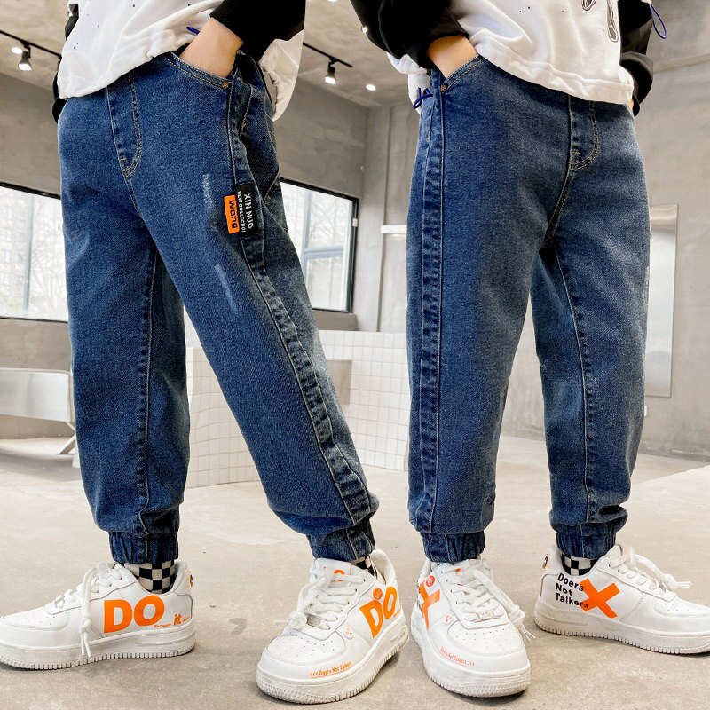 Pantalones vaqueros largos de estilo coreano para niño, ropa deportiva informal de , para primavera y otoño, de 4 a 14 años