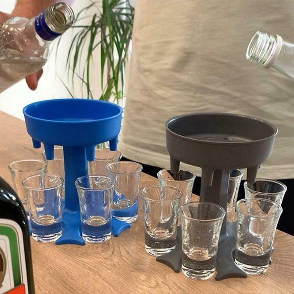 6 Shot Glass Dispenser Holder Wine Glass Rack Cooler Beer Beverage Dispenser Shot Buddys Party Bar Accessories