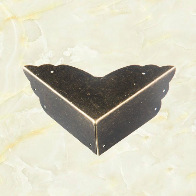 JD 4pcs 70mm Antique Wrap Angle Wooden Box Corner Furniture Corner Protection Angle Iron Wrap Angle