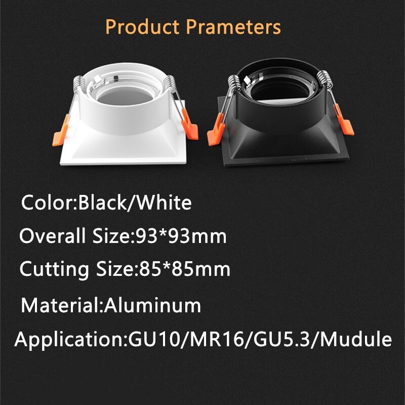 Platz LED Einbau Decke Montage Downlight Lampen Sockel Basis GU10/Herr16 85mm See Rahmen Halterung Stelle Lichter Montage leuchten