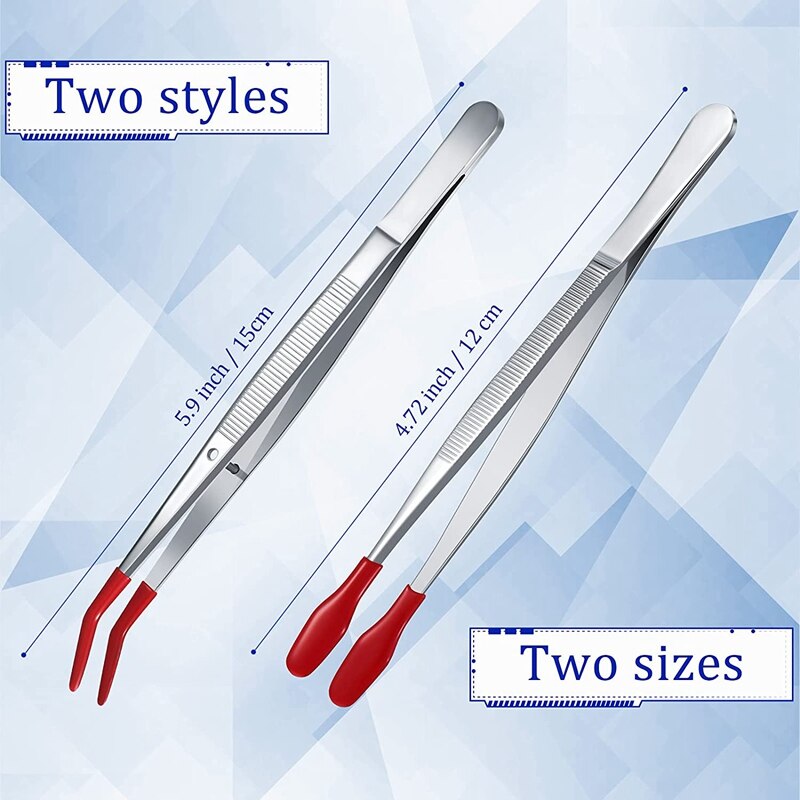 6 Stuks Van Rubber Tip Pincet Pvc Siliconen Precisie Pincet Laboratorium Industriële Hobby Craft Pincet Tool