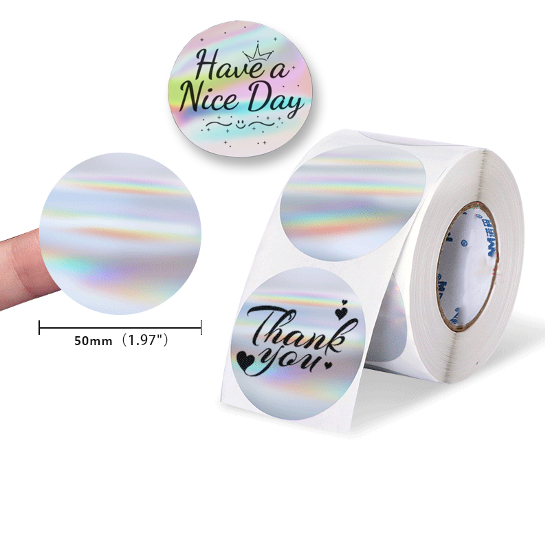 500 Stück Thermo-Etikettenpapier, runder Aufkleber, wasserfestes Etikett für , Kinderaufkleber, Logo, Dankeskarte, PM-241, PM-246S, D520S: Licht Grau