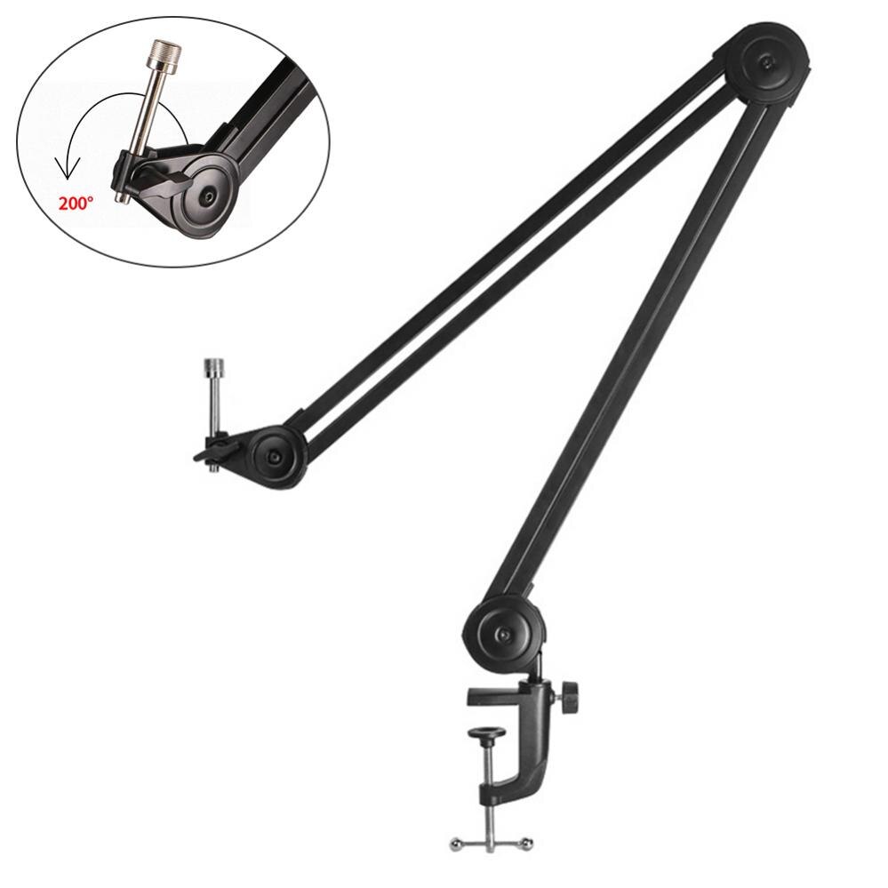 Microphone Boom Arm Stand Heavy Duty Cantilever Bracket Tripod Adjustable Suspension Scissor Spring Built-in Mic Stand for Live