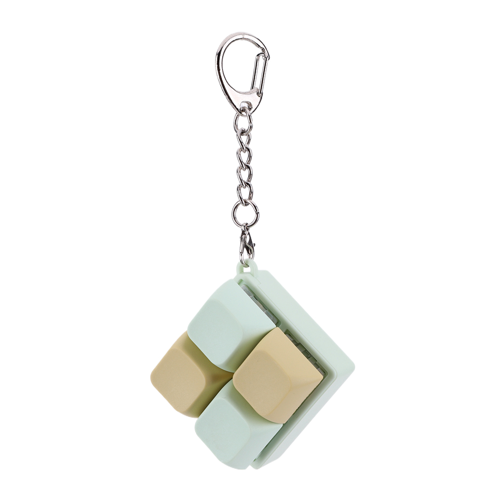Finger Keyboard Fidget 4 Keys Keyboard Clicker Sensory Fidget Keyring Keycaps Fidget Keyborad Button Stress Relief: Yellow