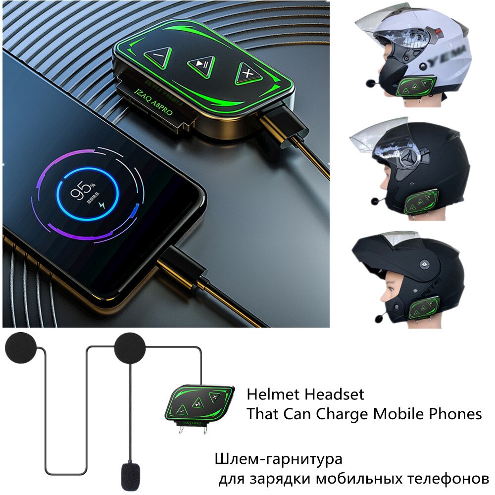 A8 PRO Motorcycle Helmet Headset Waterproof 3500 mAh Wireless Stereo Earphones Mobile Power Bank Headset For IPhone XIAOMI