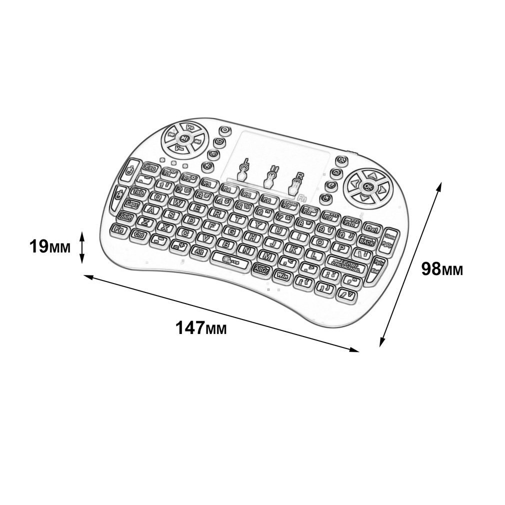 E30 2,4 GHz draadloos toetsenbord met trackball muis scrollwiel