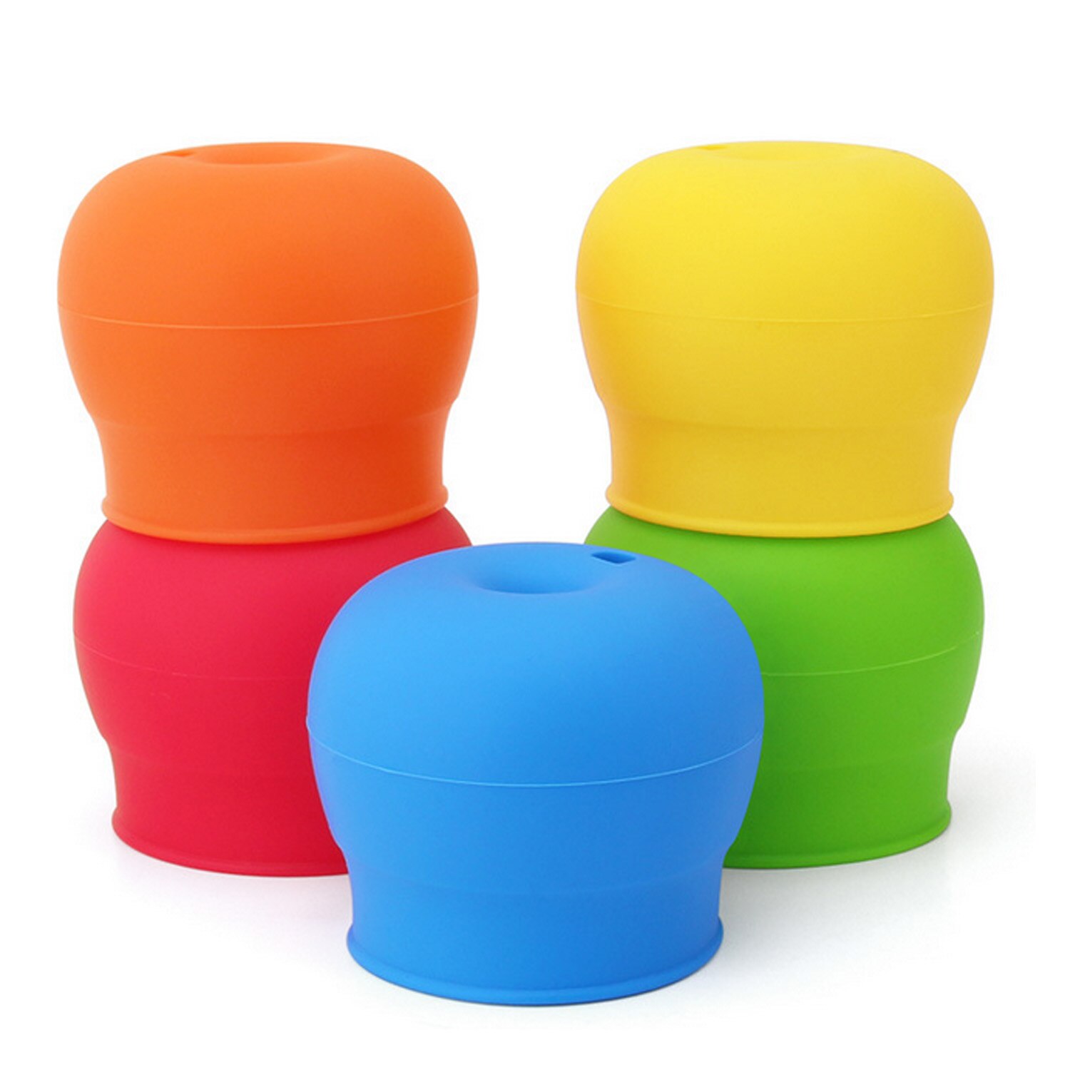 Behogar återanvändbar universal silikon flasklock pip stretch toppar lock med 1 st sugrör för barn baby kids vattenläckage
