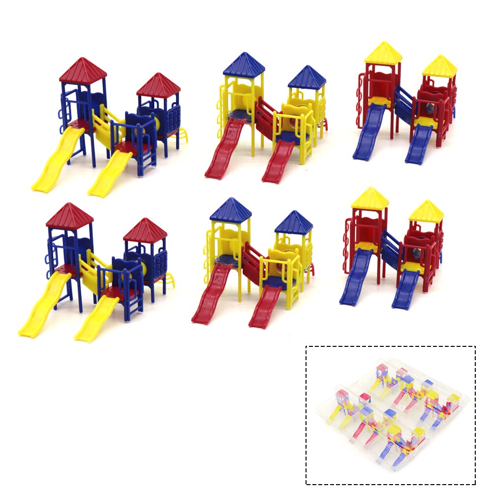 3pcs Miniature Playground Slide 1:75 Scale Model Slide ABS Plastic Learning Education Model Making Set Diorama Toys For Children