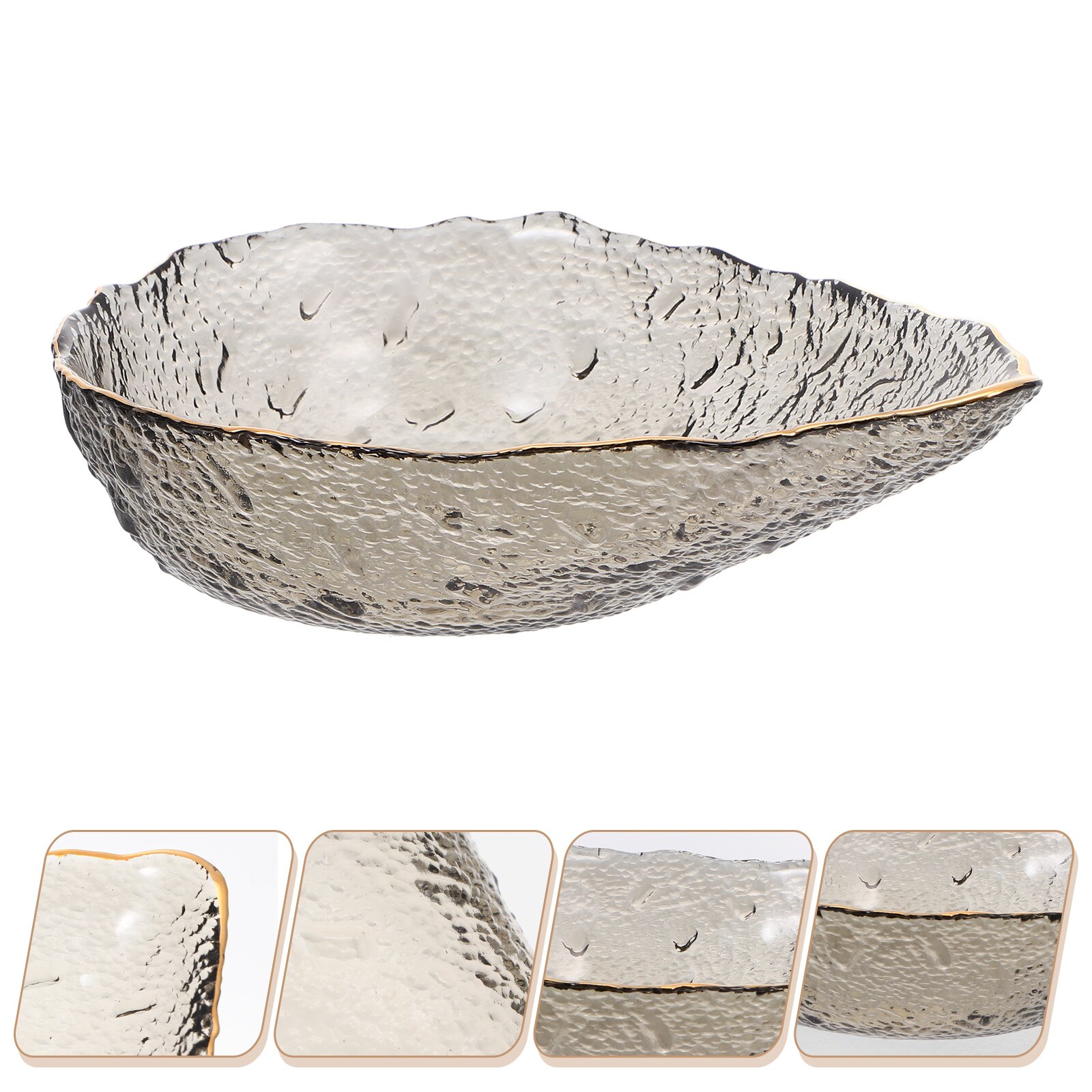 Bol en verre pour mélanger les salades de légumes et de fruits, 1 pièce, bol en forme de goutte d'eau pour Dessert: Light Grey
