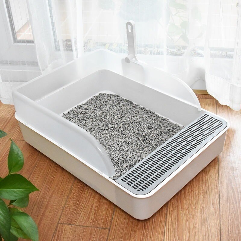 Boîte à litière semi-fermée anti-éclaboussures pour chat, toilettes, grande et petite, désodorisante, fournitures de merde pour chat