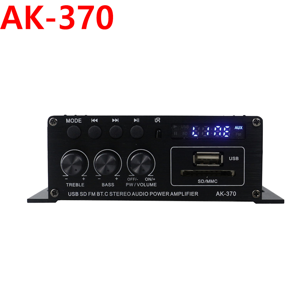 AK370 Bluetooth Verstärker Klang Ampere HIFI 2,0 Kanal Bass und HöHenne Einstellung für RCA SD USB Blitz Antrieb USB Audio- Eingang DC12V: Himmel Blau