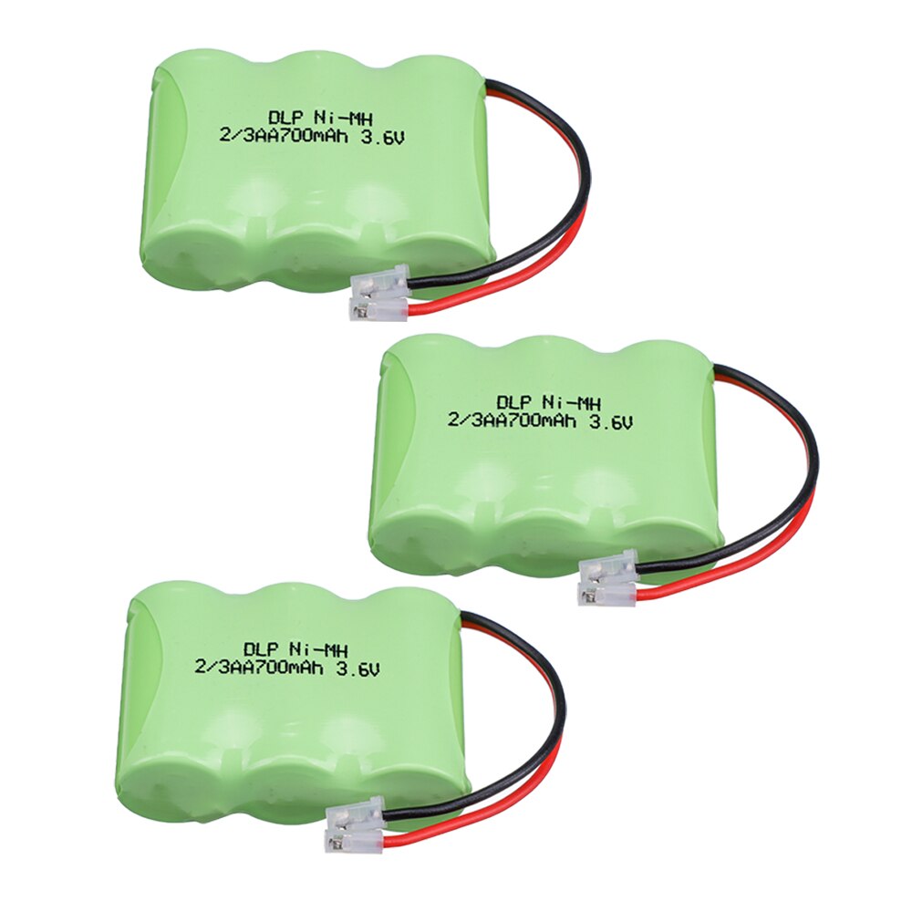 3.6v Ni-MH battery For Cordless Phone 2/3AA 3.6V 700mAh Ni-MH 2/3AA Rechargeable Battery Pack With Plugs For Cordless Phone: 3pcs
