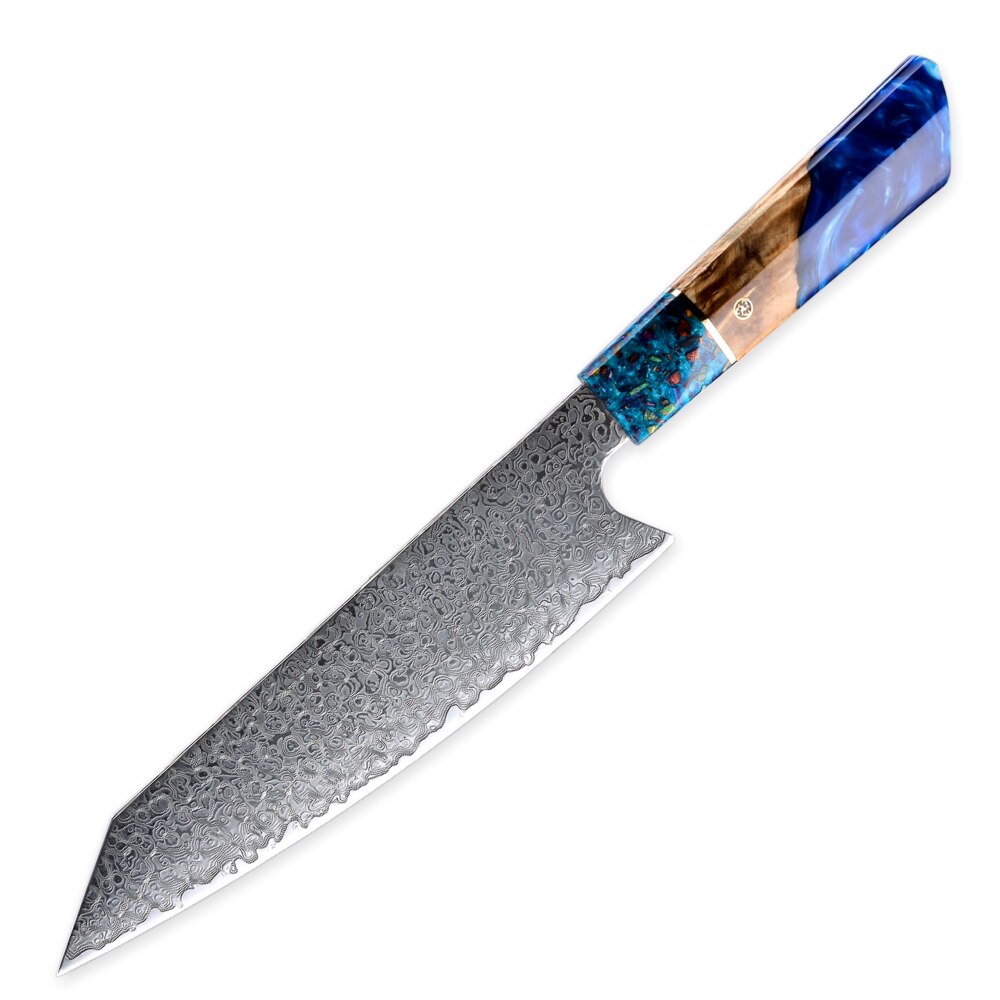 Grandsharp Chef's Knife 67 Layers vg10 Japanese Damascus Kitchen Knife Kitchen Stainless Steel Tools Gyuto Utility Kiritsuke: kiritsuke blue