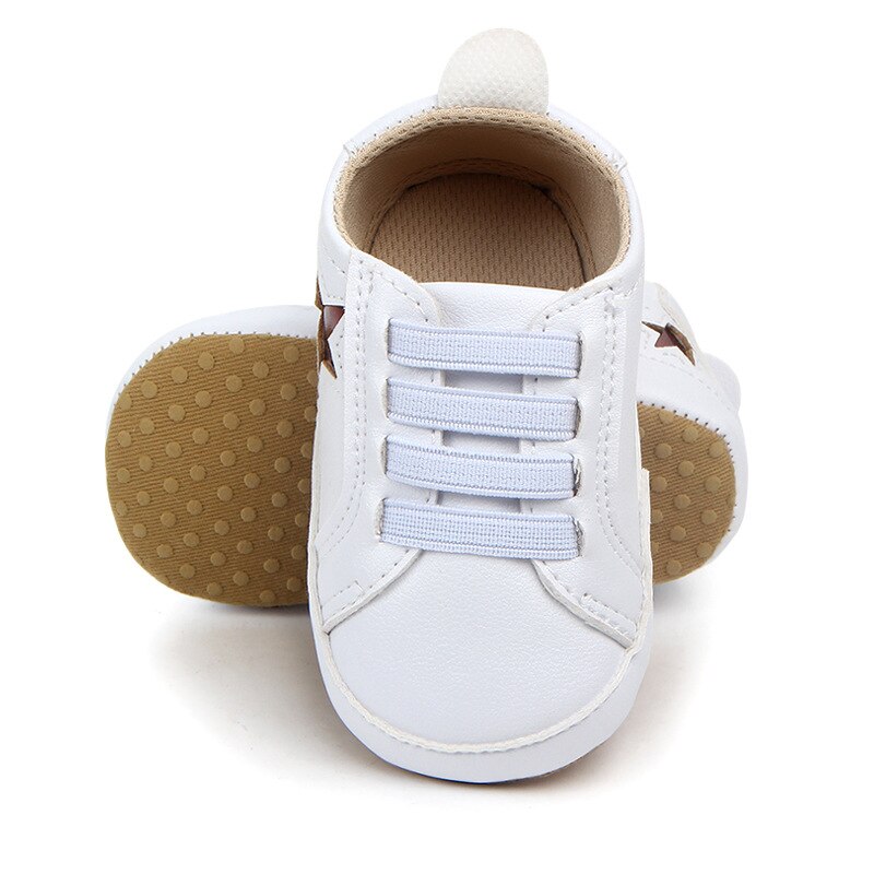 Triursus All Seasons 0-18 meses Zapatos casuales de bebé de cuero PU pentagrama recién nacido niños niñas zapatillas