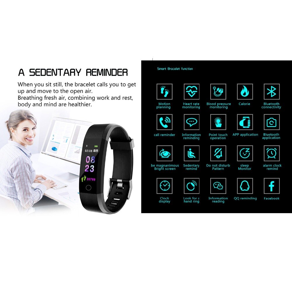 Clever Armbinde Fitness Armbinde Bluetooth Armbinde Herz Bewertung blutdruck Monitor IP67 Wasserdichte Fitness Tracker