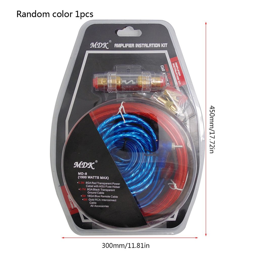 45cm Car Power Amplifier Car Speaker Woofer Cables Amplifier Installation Kit for Automobile Subwoofer Set Line with Fuse