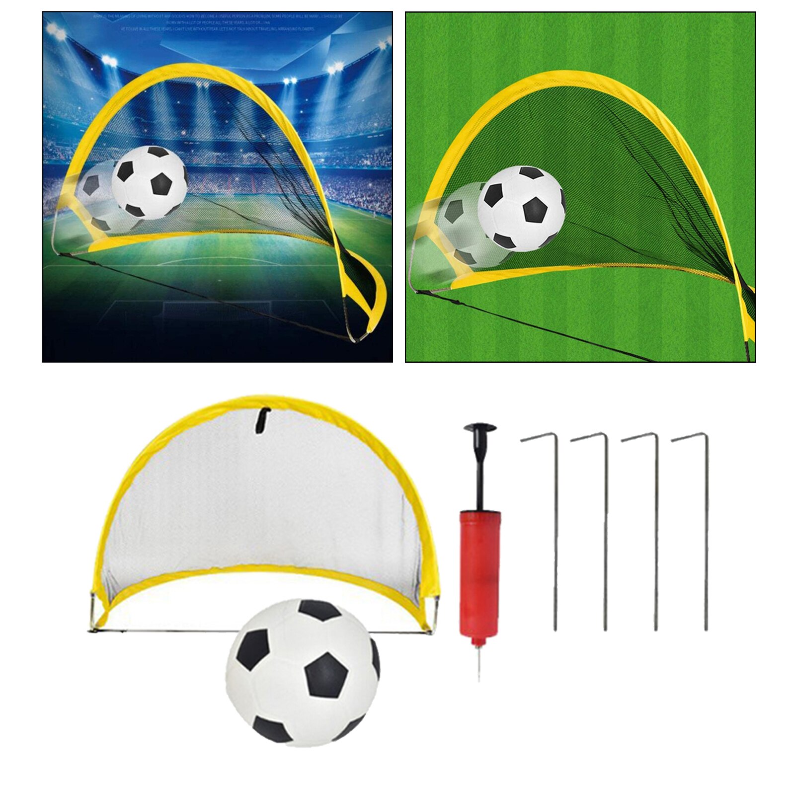 -up Soccer Goal Net Set Portable Foldable Training Football Net w/ Bag: 80cm