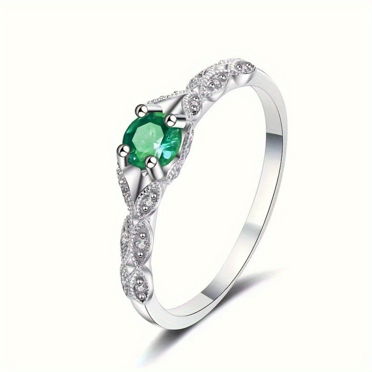 Anillo de plata ligero de lujo con circonita amatista para mujer, anillo con temperamento de gema de simple europea y americana: 7 / Negro