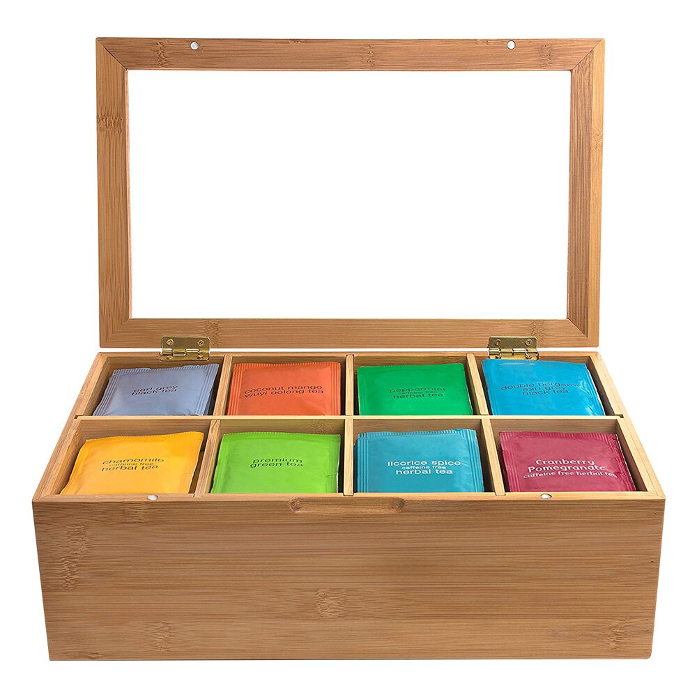 Tea Storage Case Display Tea Multifunction Container Wooden Durable Protective Solid 8 Compartments Storage Box