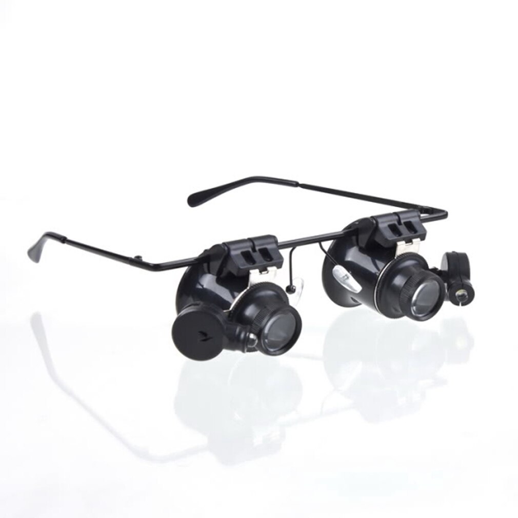 Op Verkoop Vergrootglas Lupa 20X Eye Sieraden Horloge Reparatie Vergrootglas Bril Met 2 Led Verlichting Loupe Microscoop