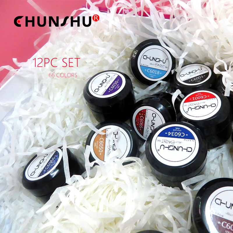 CHUNSHU 12Pc Schilderij Gel Nagellak Voor Nail Art Soak Off Nail Gel Set Van UV Gel Vernissen Semi -permanente Alle Voor Manicure DIY