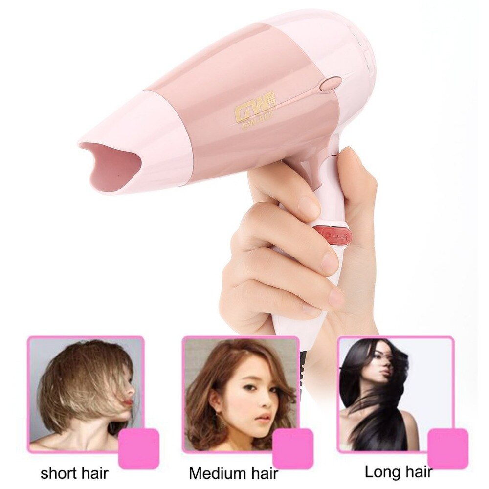 Mini Hair Dryer 1000W Wind Low Noise Foldable Electric Hair Blower Hair Salon Styling Tools for Travel Home Use GW-662