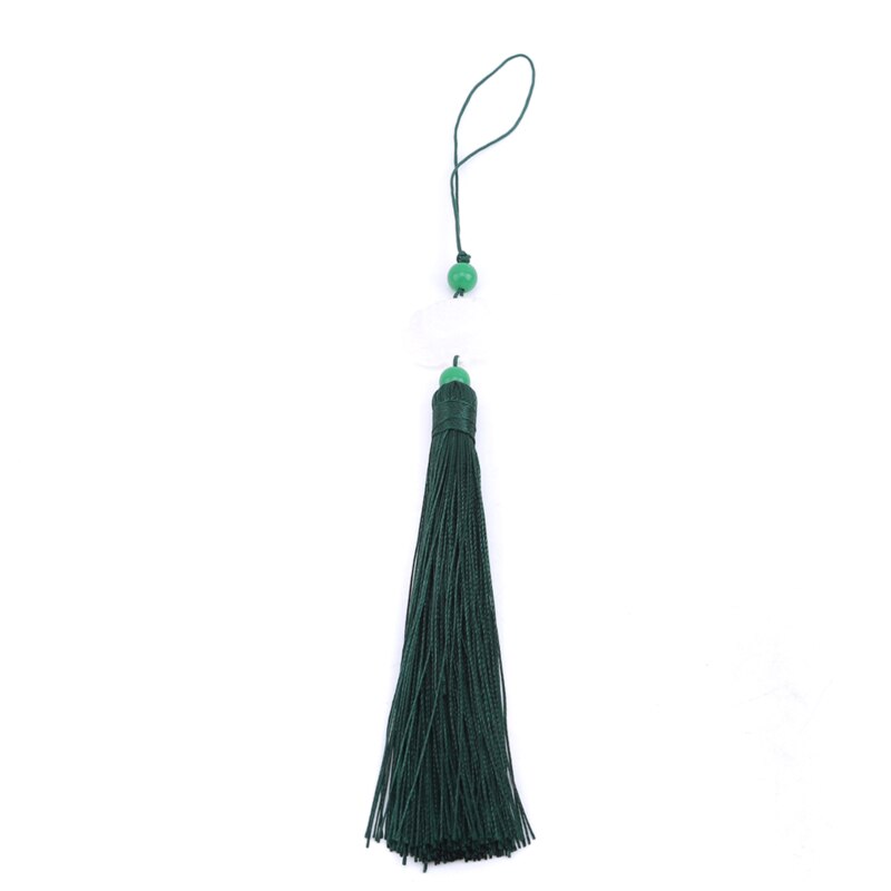Polyester franje kwastjes franje hangend gordijn gemengd met decoratieve stiksels jade lotus lotus kwastjes: Donkergroen