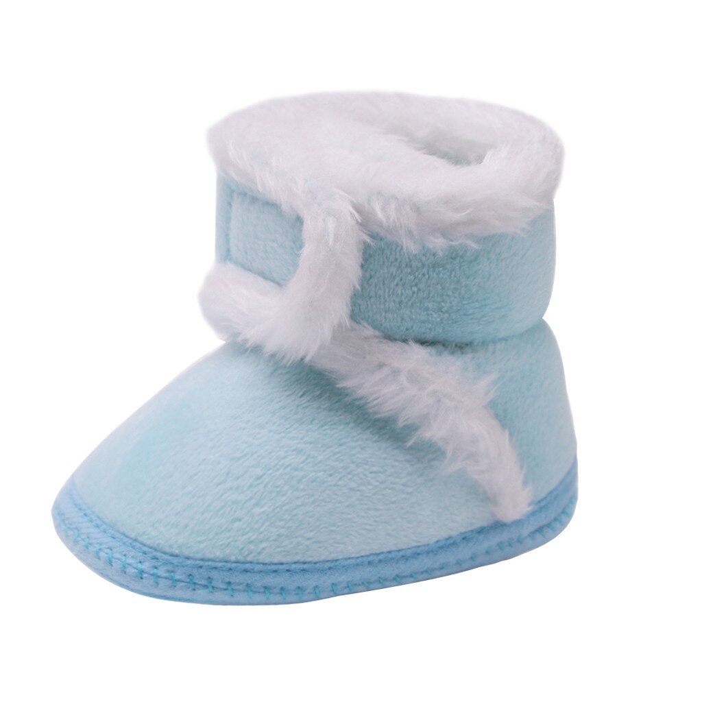 Novo bebê mais botas de veludo do bebê recém-nascido meninas cashmere de pelúcia botas de inverno bandagem manter sapatos quentes adesivos mágicos sapatos da criança: Sky Blue / 11