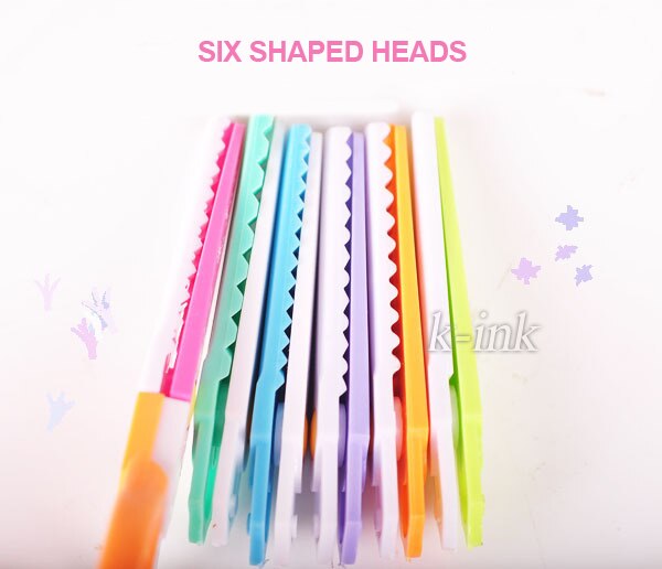 6 in 1 verschillende vormige schaar voor scrapbooking, papier snijden plakboek schaar voor kinderen DIY gereedschap