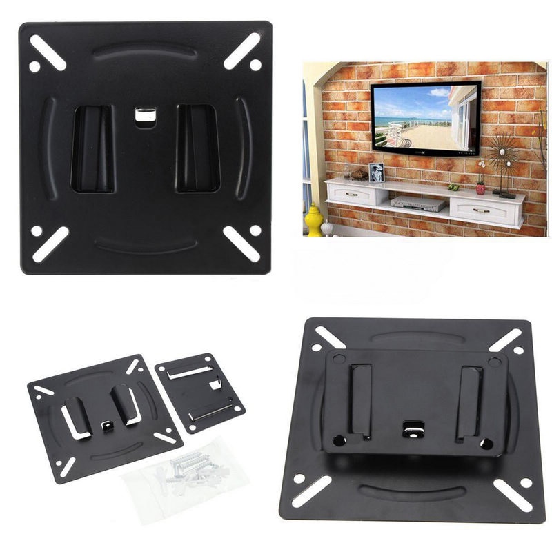 TV Wall Stand Computer 12 - 24 Inch Sturdy TV Mount Flat Panel TV LED Steel PC Screen LCD Bracket Black tv screen 24 inch tv sta