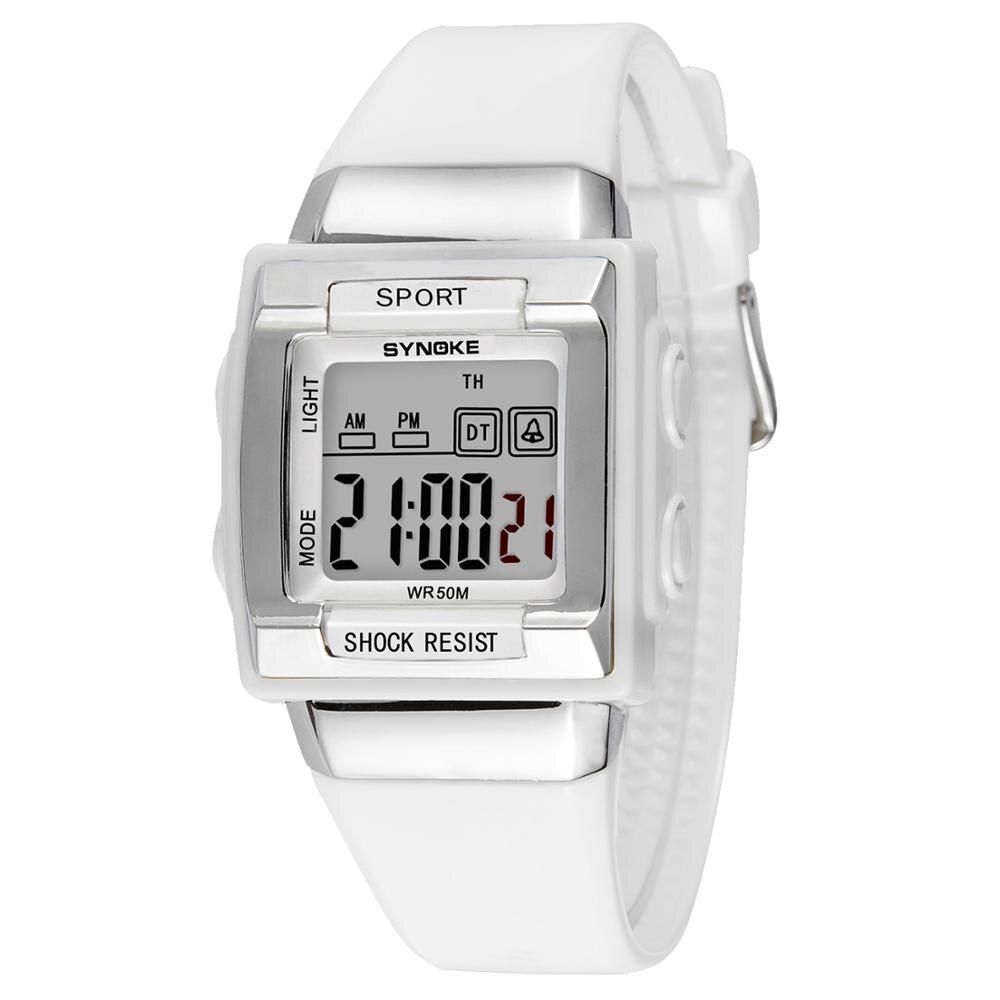 Uthai CQ116 Kinderen Student Waterdichte Digitale Horloge Mode Kleurrijke Stopwatch Wekker Multifunctionele Digitale Horloge: white
