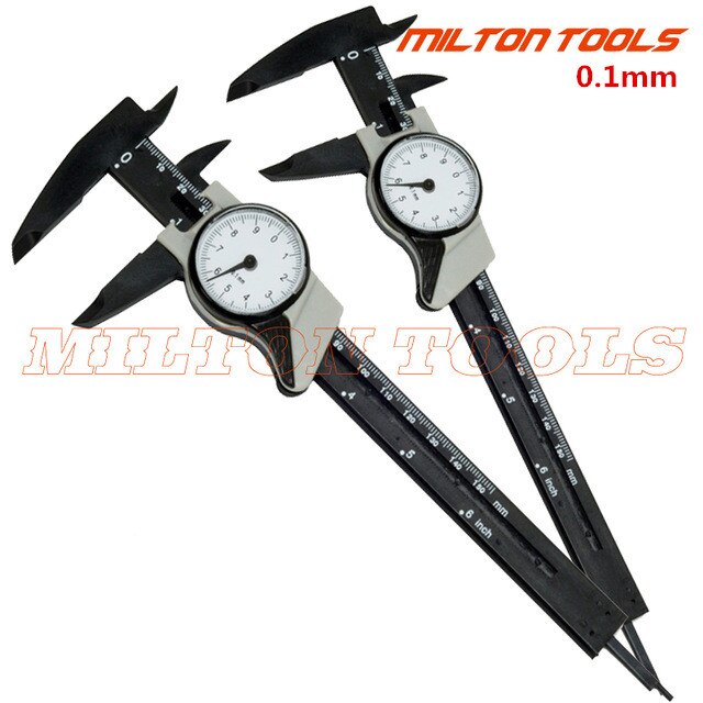 150mm 6inch dial caliper 0-150MM Pure plastic vernier caliper with dial plastic caliper gauge Vernier Calipers: 0.1mm grey