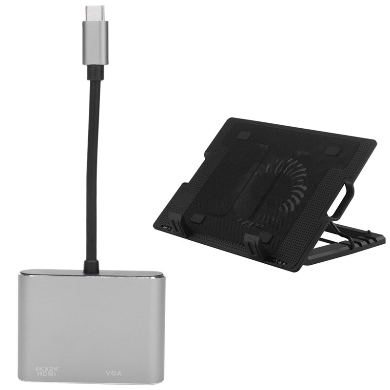 Usb C Naar Hdmi 4K Vga Adapter Usb 3.1 Type C USB-C Naar Vga Hdmi Video Converters Adapter & 15.6 Inch Gaming Laptop Koeler