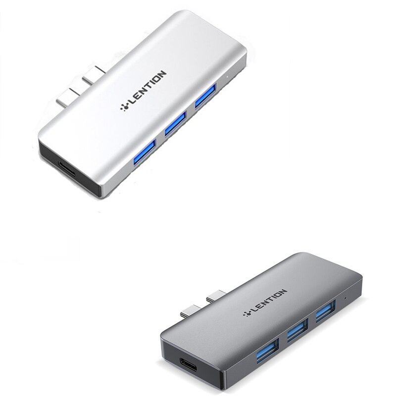 LENTION USB Hub With 100W Power ,3 USB 3.0, SD/Micro-SD/TF Card Reader Adapter For M1 Pro